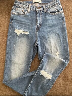 Women’s Flying Monkey Distressed Skinny Jeans Size 24 ~ Blue